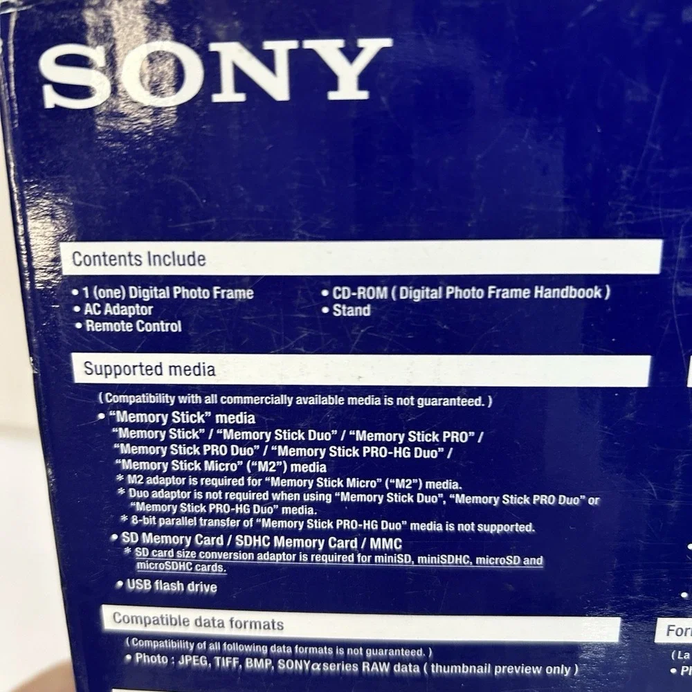 Sony S-Frame DPF-D810 8 Inch Digital Photo Frame LED Backlight Black Remote